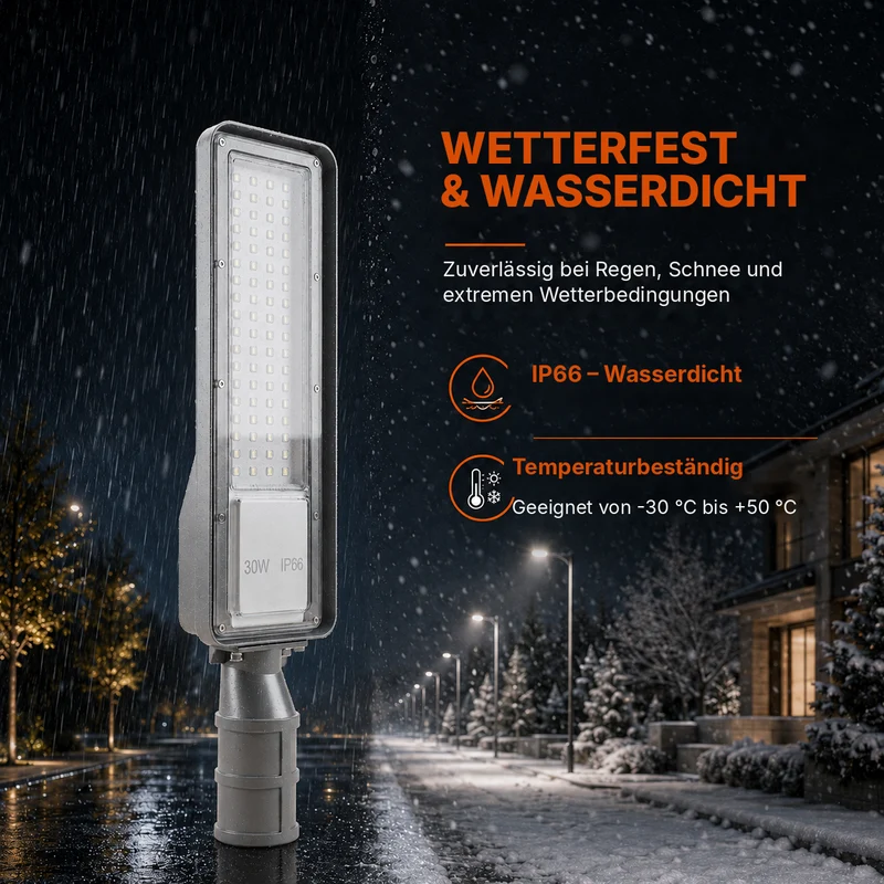 LED Straatlamp met Schemersensor | 30W | 3.000 lm | 3000/4000/6500K CCT-Switch | IP66 | Kantelbaar | Hero