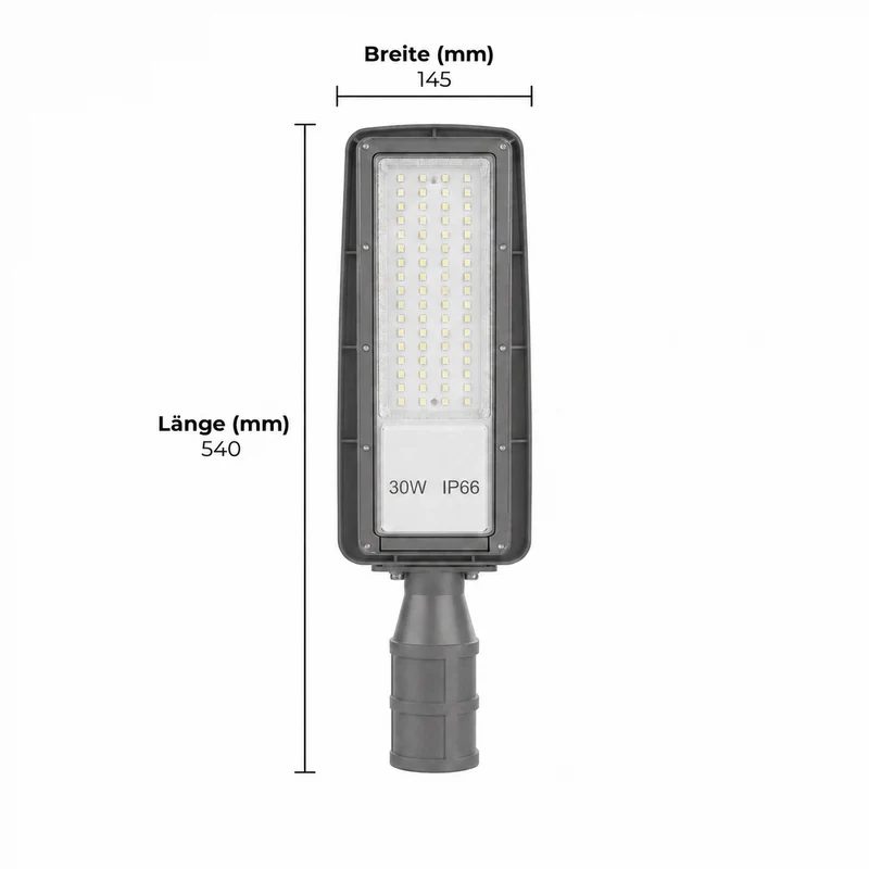 LED Straatlamp met Schemersensor | 30W | 3.000 lm | 3000/4000/6500K CCT-Switch | IP66 | Kantelbaar | Hero