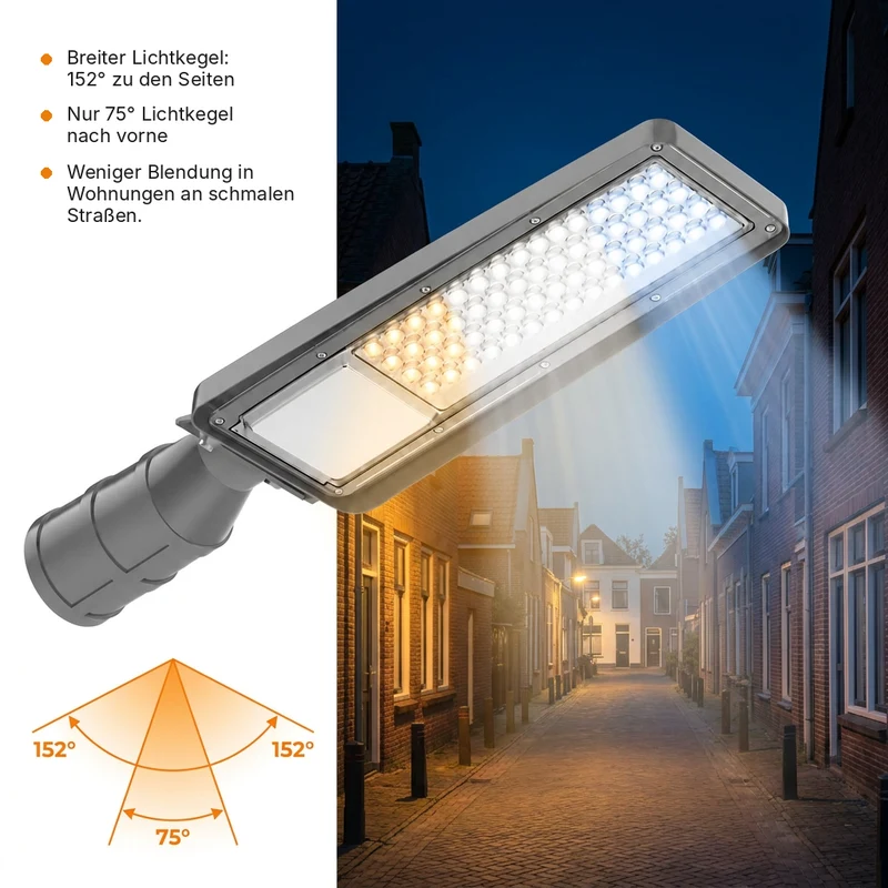 LED Straatlamp | 150W | 15.000 lm | 3000/4000/6500K CCT-Switch | IP66 | Kantelbaar | Hero