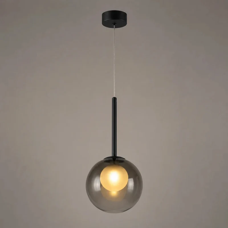 Pendelleuchte Glaskugel Ø20 cm – Rauchglas oder Amber | Flora