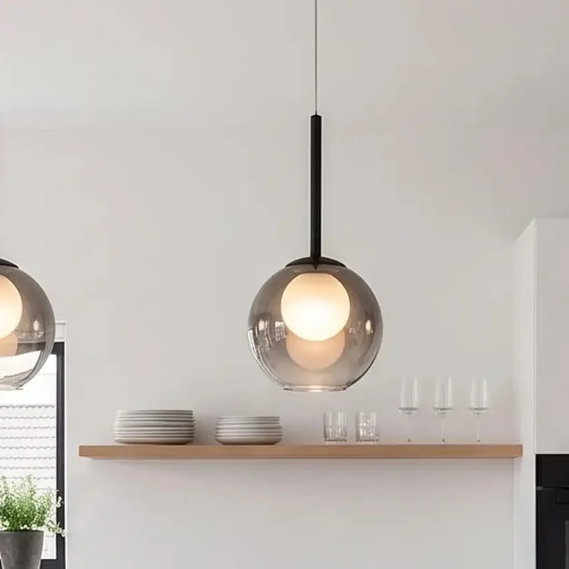 Pendelleuchte Glaskugel Ø20 cm – Rauchglas oder Amber | Flora