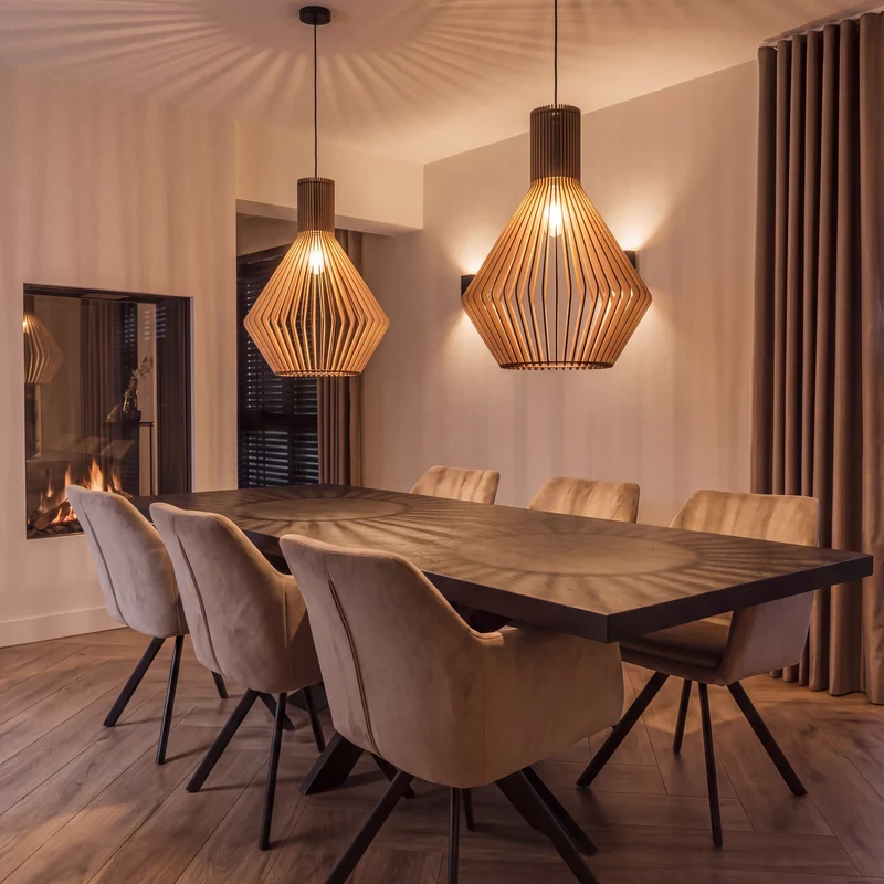 Pendelleuchte Holz, Ø35cm Ø45cm Ø55cm | Lignum