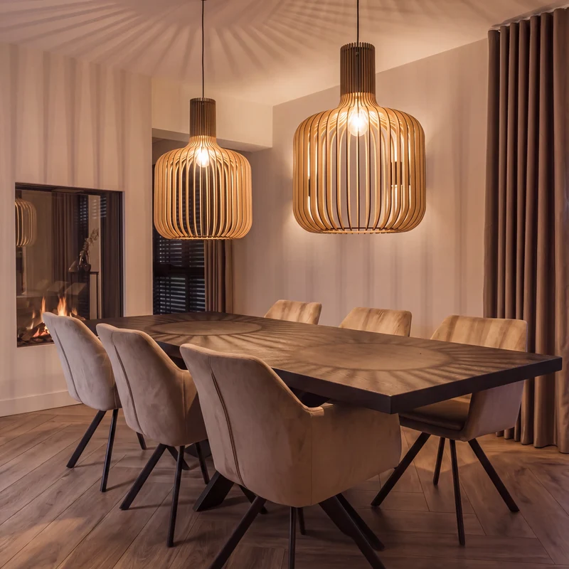 Pendelleuchte Holz, Ø35cm Ø45cm Ø55cm | Lignum
