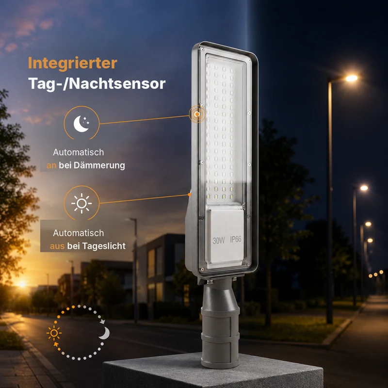 LED Straatlamp | 30W | 3.000 lm | 3000/4000/6500K CCT-Switch | IP66 | Kantelbaar | Hero