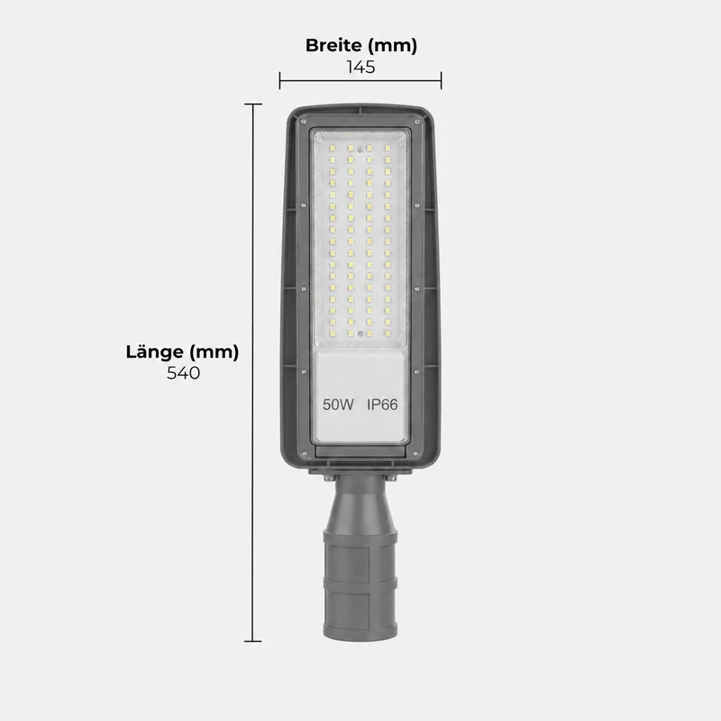 LED Straatlamp met Schemersensor | 50W | 5.000 lm | 3000/4000/6500K CCT-Switch | IP66 | Kantelbaar | Hero