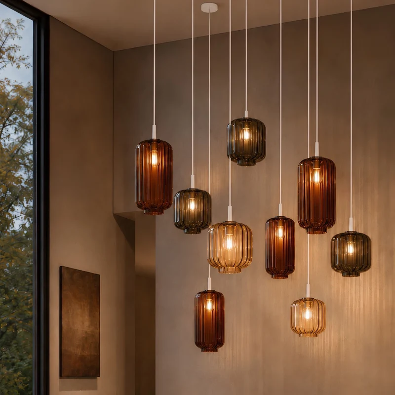 s.luce Velo Galerie Glas-Pendellampe Aufhängung 500cm Weiß