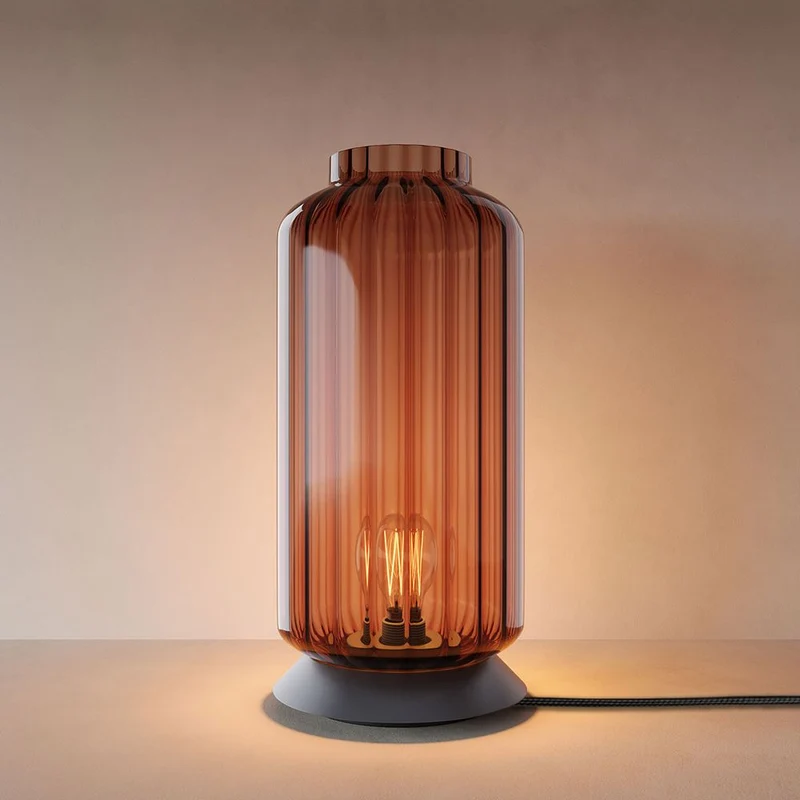 s.luce Velo Glas-Tischleuchte mit Schalter