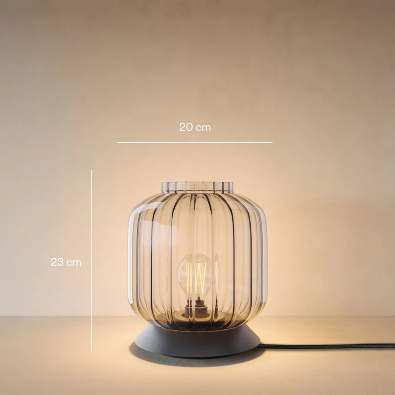 s.luce Velo Glas-Tischleuchte mit Schalter