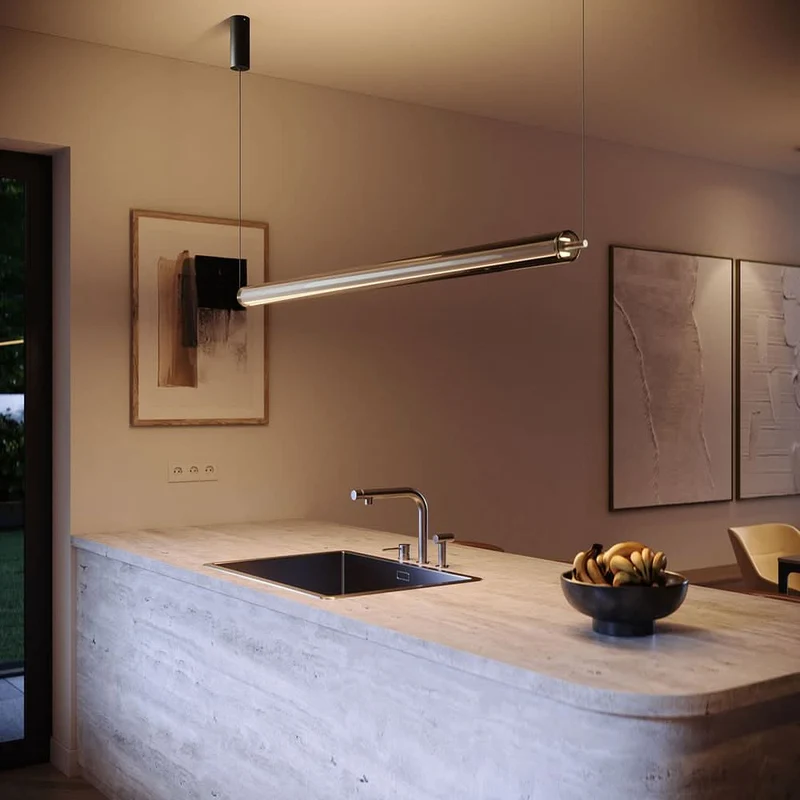 s.luce Ranya LED Up & Down Pendelleuchte mit Glas-Cover & Fernbedienung