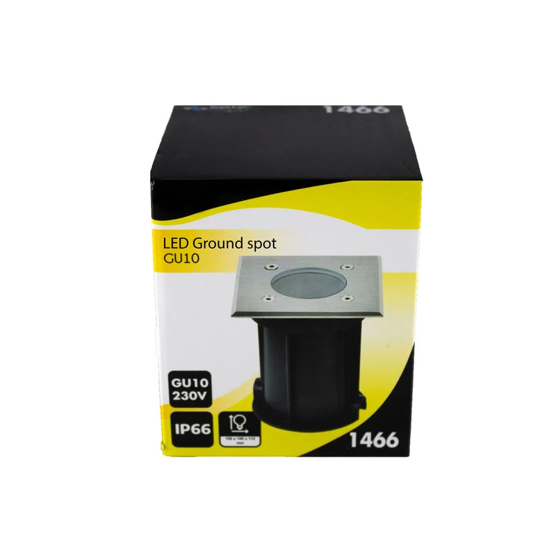 3-teiliges LED-Bodenstrahler-Set (GU10, quadratisch) mit RGBCCT-Lichtquelle und Fernbedienung, Edelstahl, Schutzart IP66, Athen