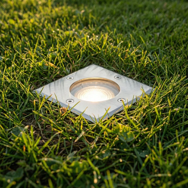 3-teiliges Smart-LED-Bodenstrahler-Set, GU10, quadratisch, Edelstahl, IP66, inkl. Philips-Lichtquelle, HUE-kompatibel