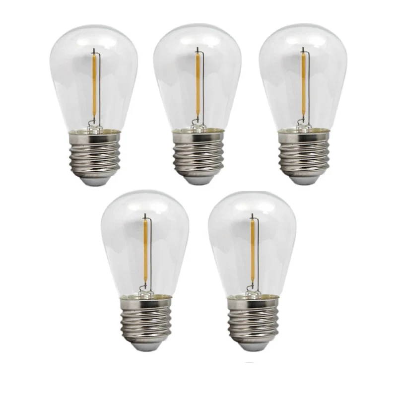 Komplette Lichterkette mit 10 Lampenschirmen | 10 Meter | Schwarzer Bambus | Verbindbar | E27 | Inklusive 1-Watt-Glühbirnen