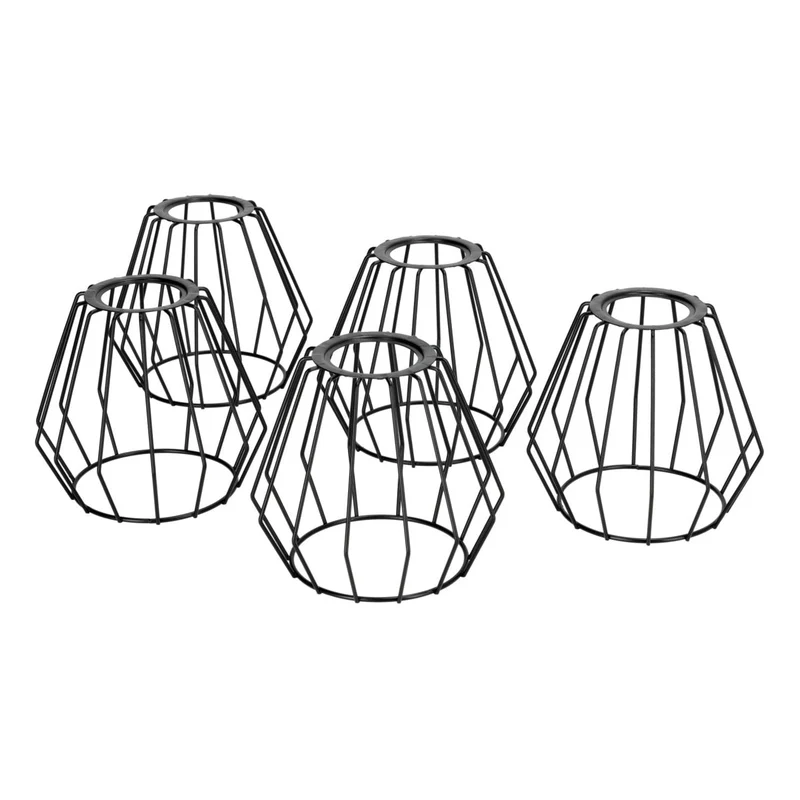 Komplette Lichterkette mit 20 Lampenschirmen | 20 Meter | Industrielampenschirm | Verkettbar | E27 | Inkl. 1-W-Glühbirnen