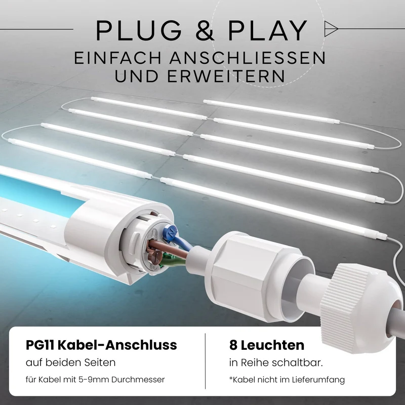 LED Feuchtraumleuchte SLIM, 120cm