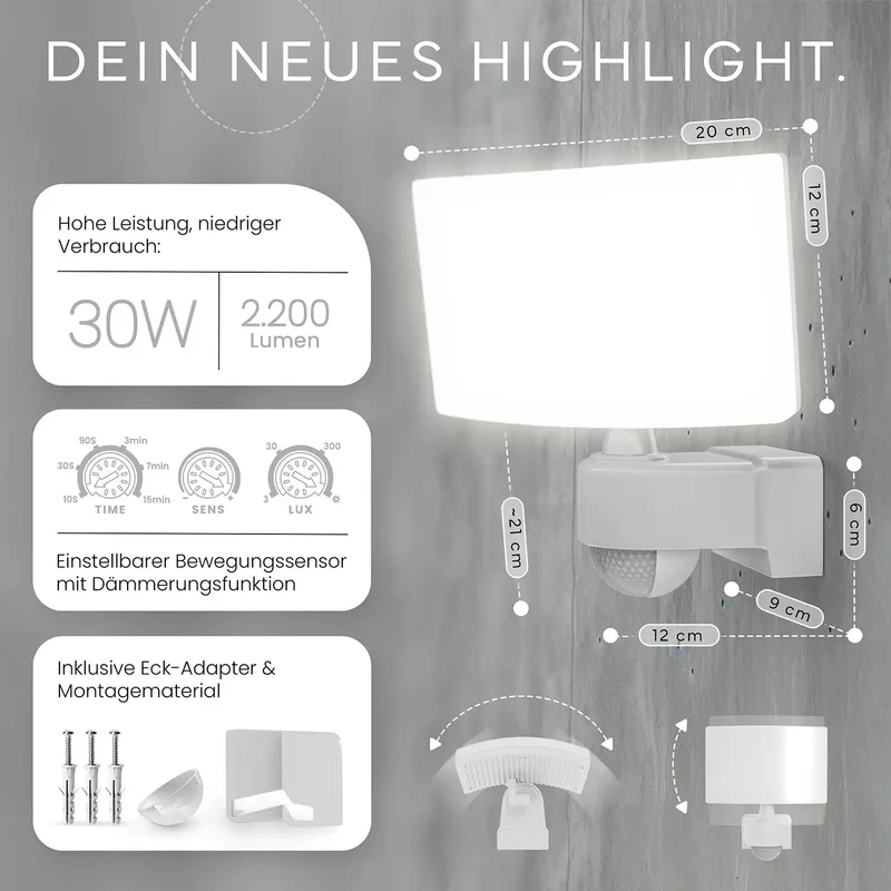 Wandleuchte LUMAX mit Sensor