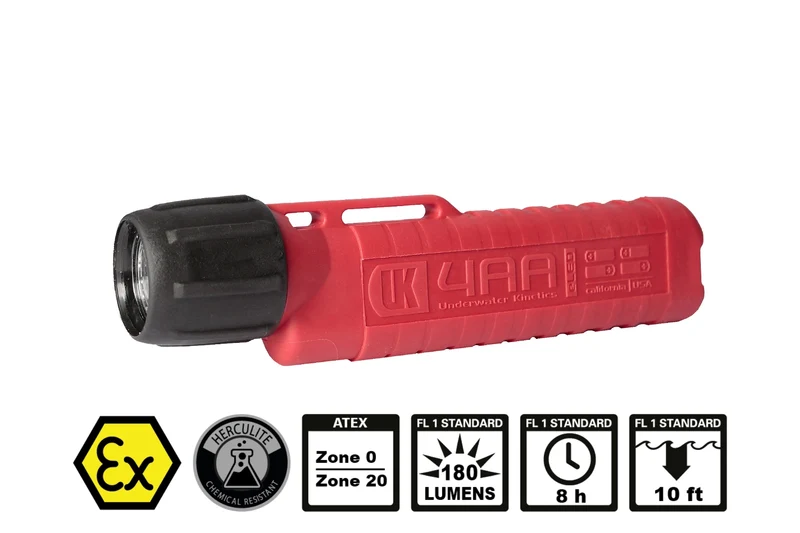 UK 4AA eLED Herculite - Chemikalienbeständige Taschenlampe