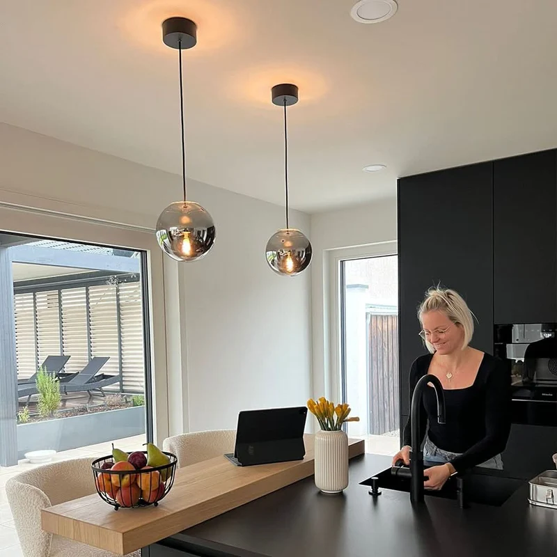s.luce Orb Glaskugel Pendelleuchte Aufhängung 150cm Weiß