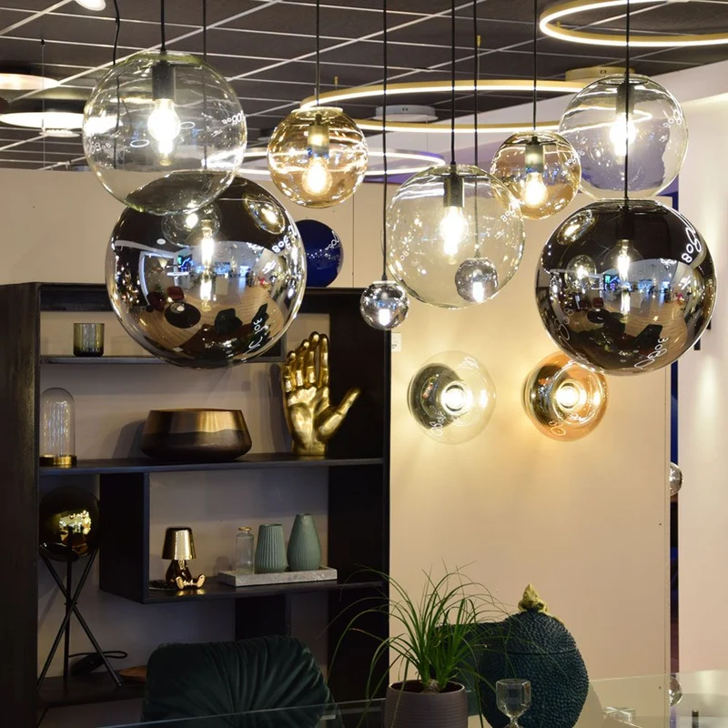 s.luce Orb Glaskugel Hängelampe 150cm Aufhängung Schwarz