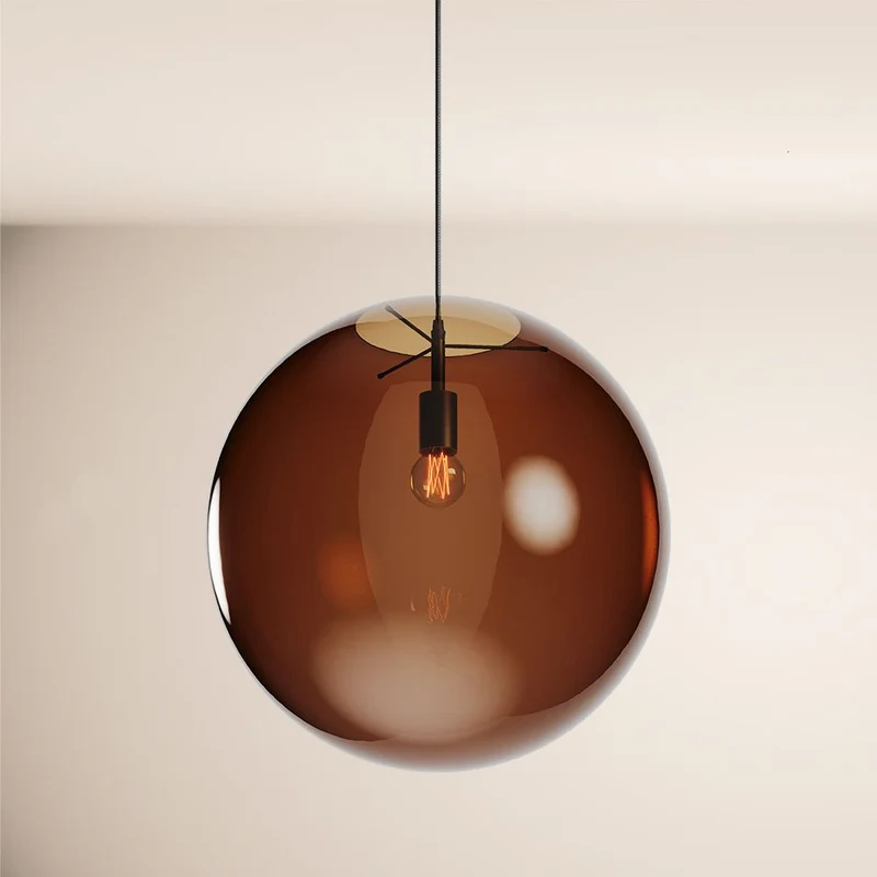 s.luce Orb Glaskugel Hängelampe 150cm Aufhängung Schwarz