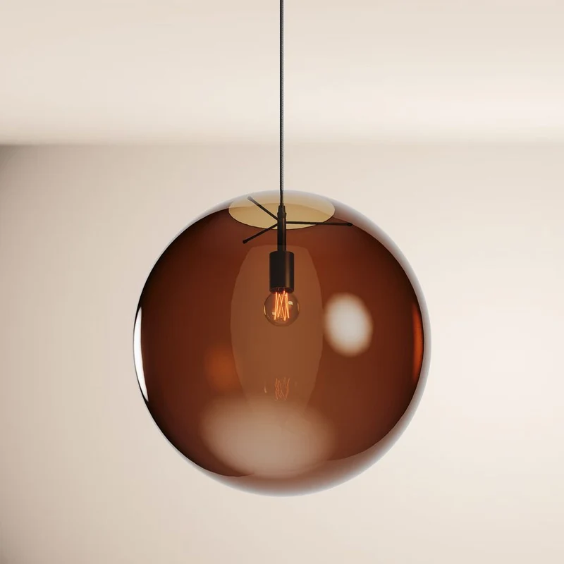 s.luce Orb Glaskugel Hängelampe 150cm Aufhängung Schwarz