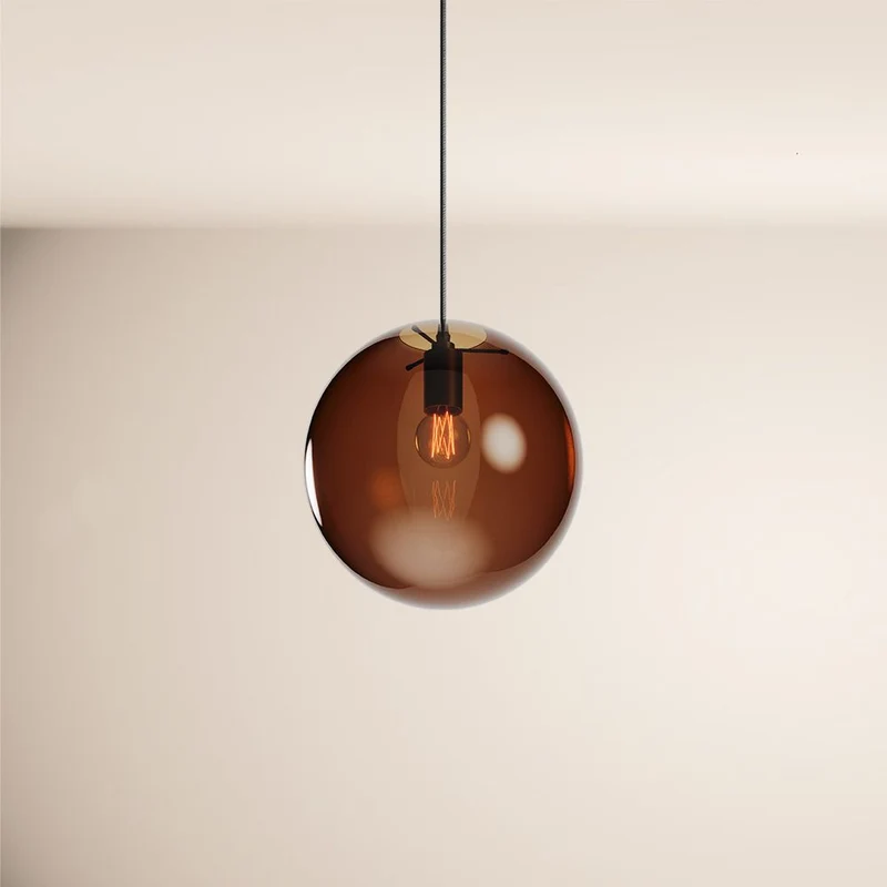 s.luce Orb Glaskugel Hängelampe 150cm Aufhängung Schwarz