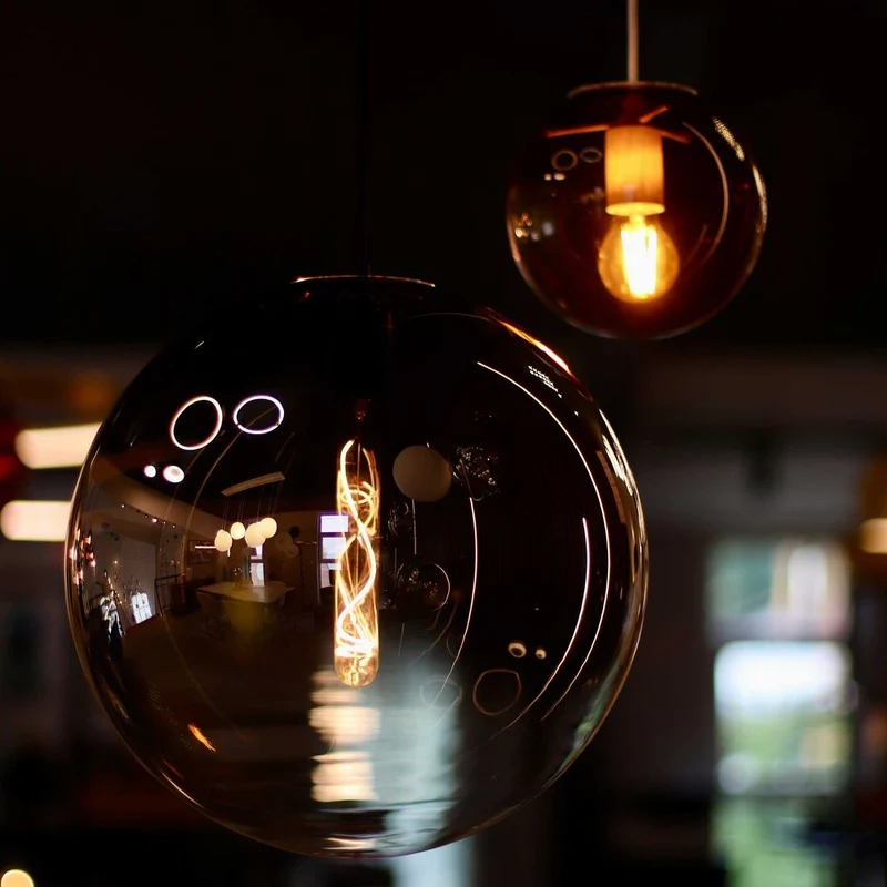 s.luce Orb Glaskugel Hängelampe 150cm Aufhängung Schwarz