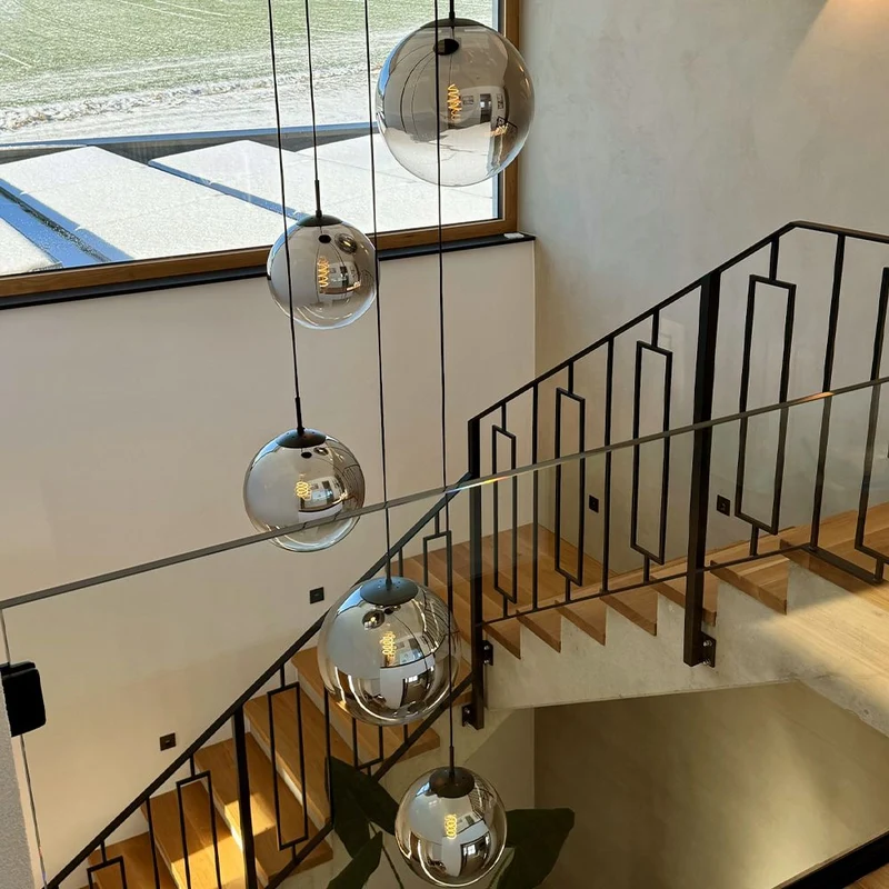 s.luce Orb Glaskugel Hängelampe 150cm Aufhängung Schwarz