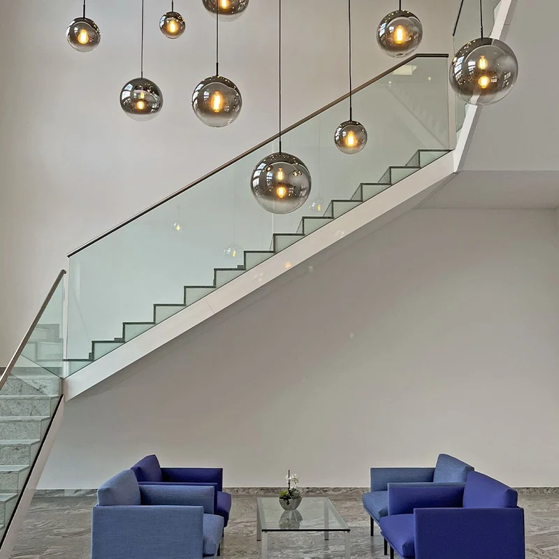 s.luce Orb Glaskugel Hängelampe 150cm Aufhängung Schwarz