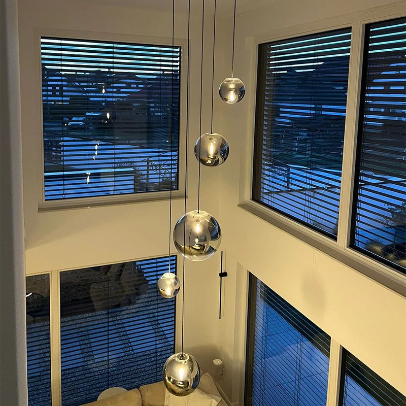 s.luce Orb Glaskugel Hängelampe 150cm Aufhängung Schwarz