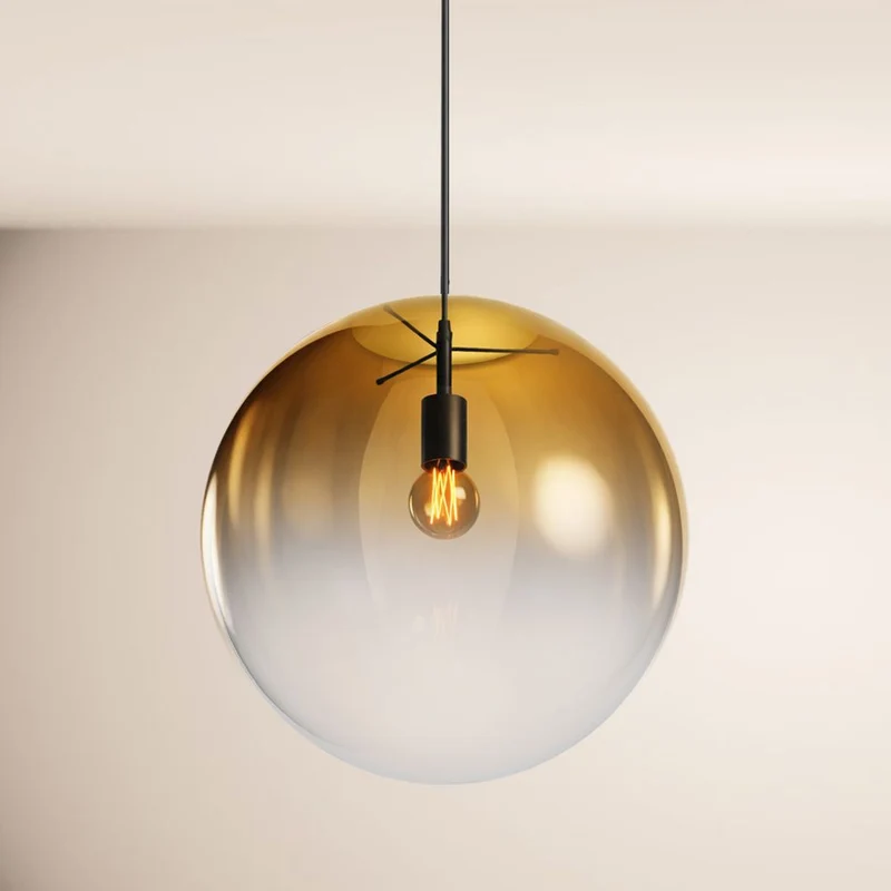 s.luce Orb Glaskugel Galerieleuchte 500cm Aufhängung Schwarz