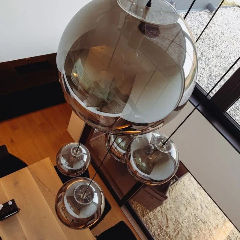 s.luce Orb Glaskugel Galerieleuchte 500cm Aufhängung Schwarz