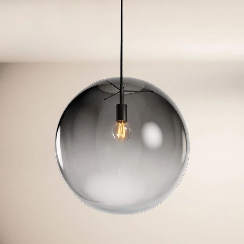 s.luce Orb Glaskugel Galerieleuchte 500cm Aufhängung Schwarz