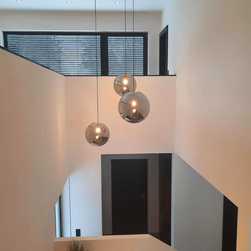 s.luce Orb Glaskugel Galerieleuchte 500cm Aufhängung Schwarz