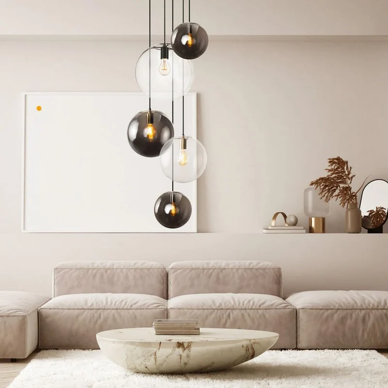 s.luce Orb Glaskugel Galerieleuchte 500cm Aufhängung Schwarz