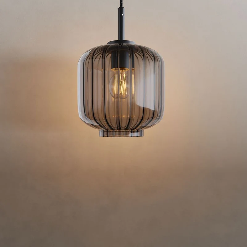s.luce Velo Glas-Pendelleuchte Aufhängung 150cm Schwarz
