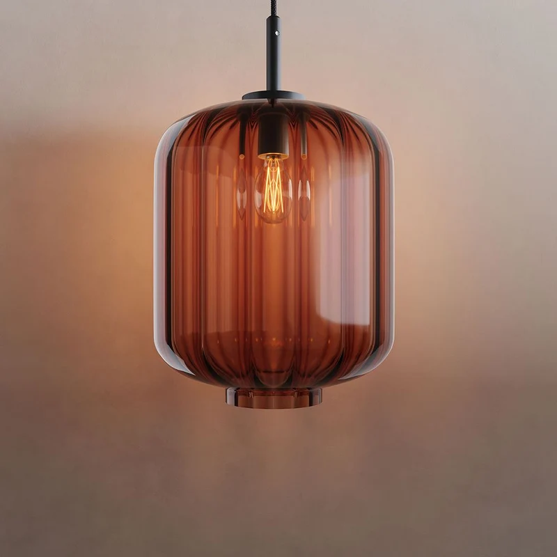 s.luce Velo Glas-Pendelleuchte Aufhängung 150cm Schwarz