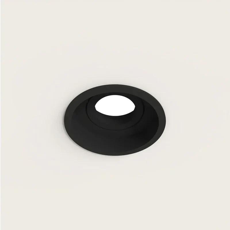 Black Anti-glare Ceiling Light Fitting | Recessed, Round, Pivoted