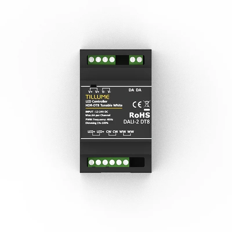 DIN 3SU DALI LED Dimmer | 24VDC 6A DT8 Tunable White