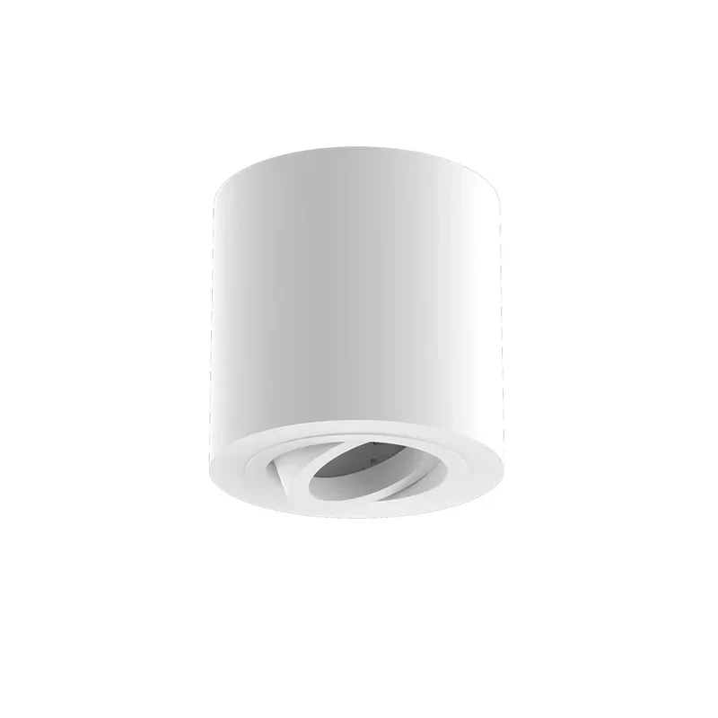 White Ceiling Light Fitting | Surface Mounted, Round, Pivoted