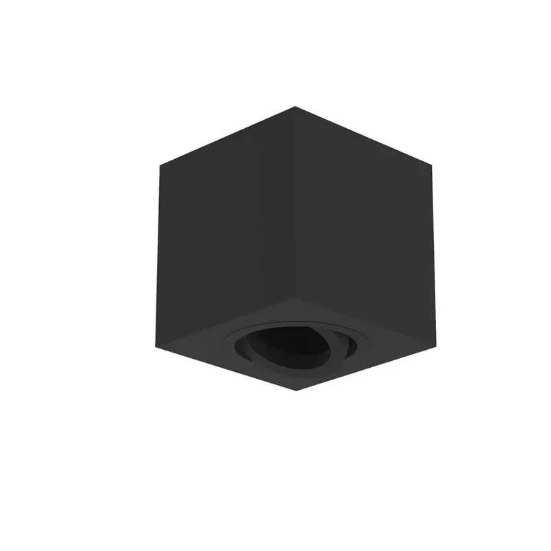 Black Ceiling Light Fitting | Surface Mounted, Square, Pivoted