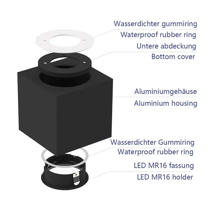 Black Bathroom Light Fitting Ceiling | Surface Mounted, Square, Rigid