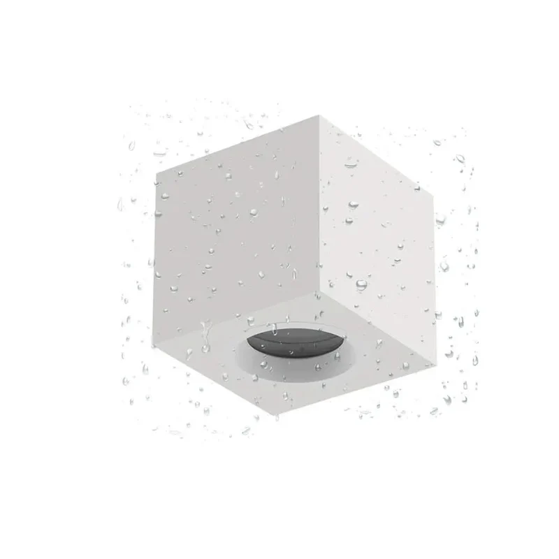 White Bathroom Light Fitting Ceiling | Surface Mounted, Square, Rigid