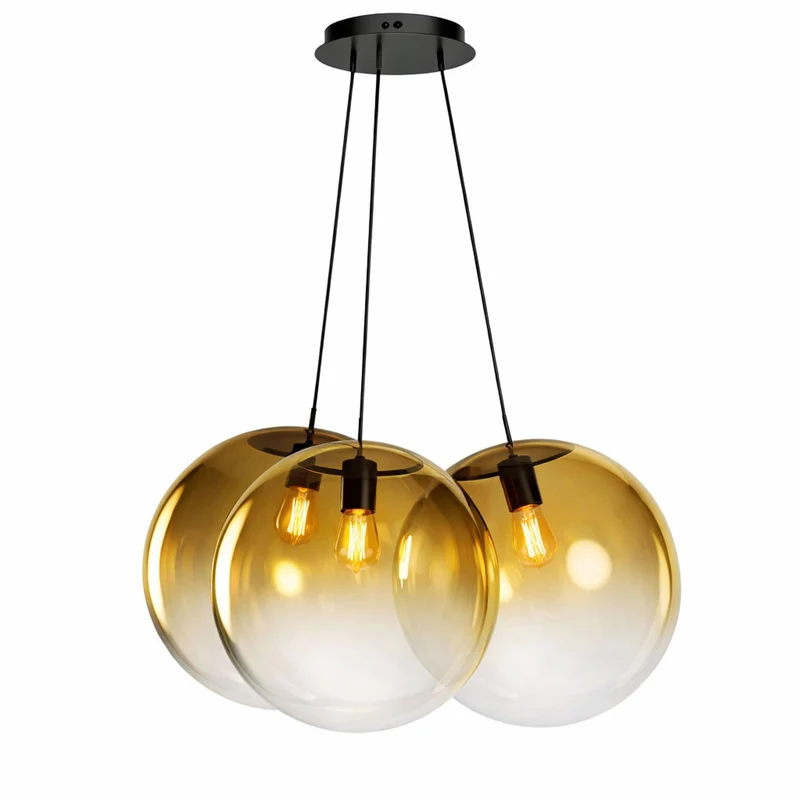 s.luce Orb Cluster Glas-Hängeleuchte 3-flammig 3x40cm