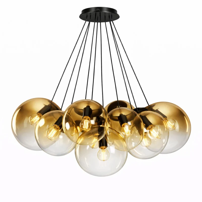 s.luce Orb Cluster Glas-Pendelleuchte 13-flammig 13x20cm