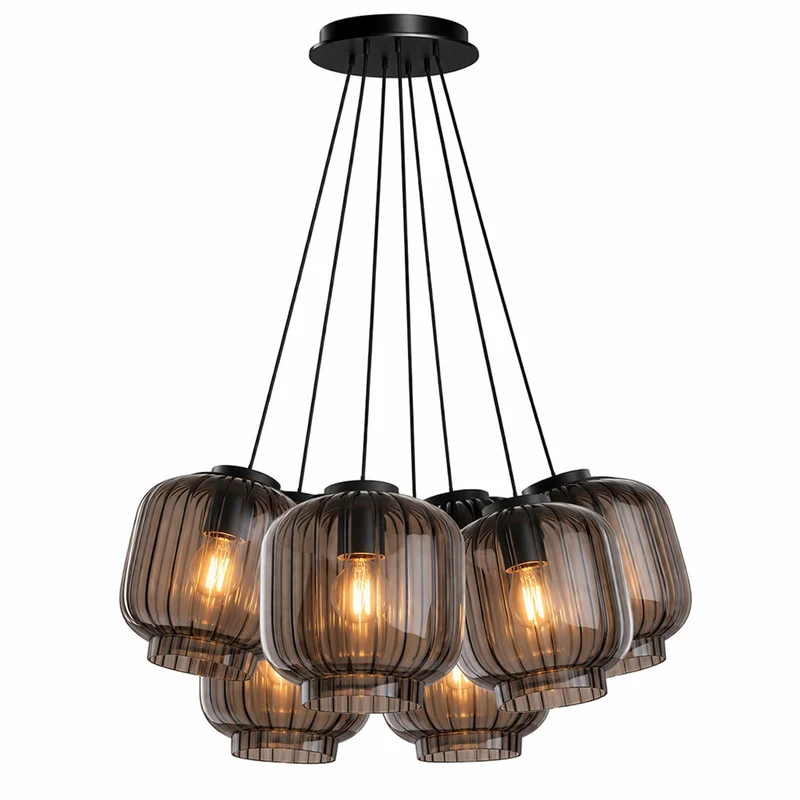 s.luce Velo Cluster Glas-Pendelleuchte 7-flammig 7x20cm