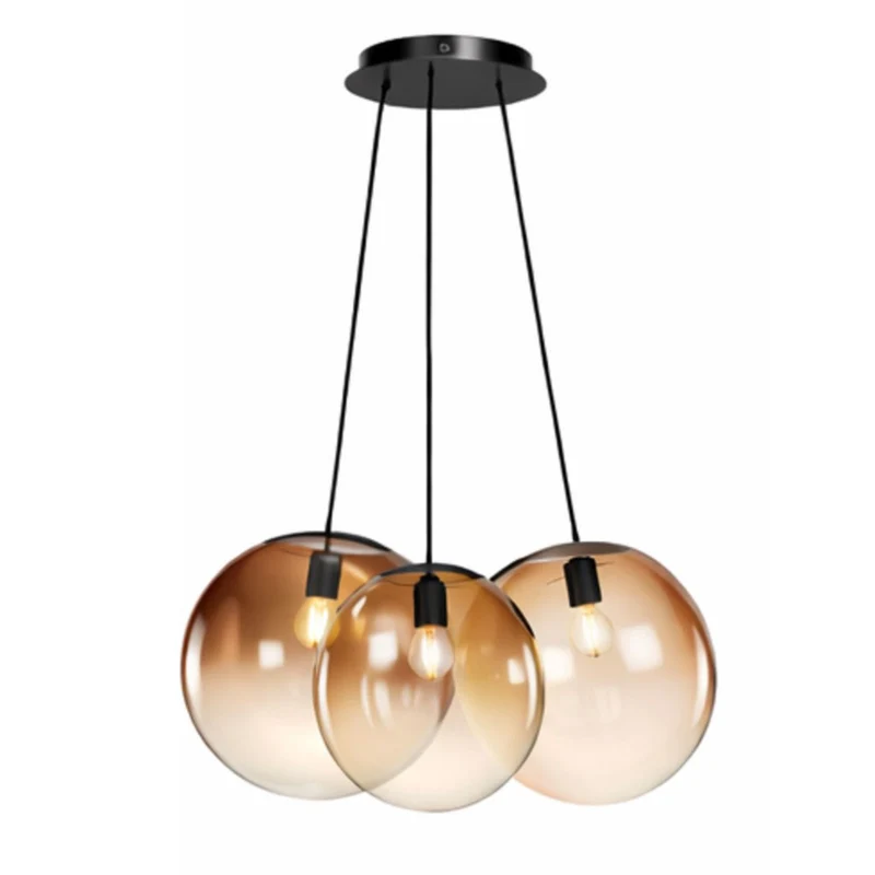 s.luce Orb Cluster Glas-Pendelleuchte 3-flammig 3x30cm