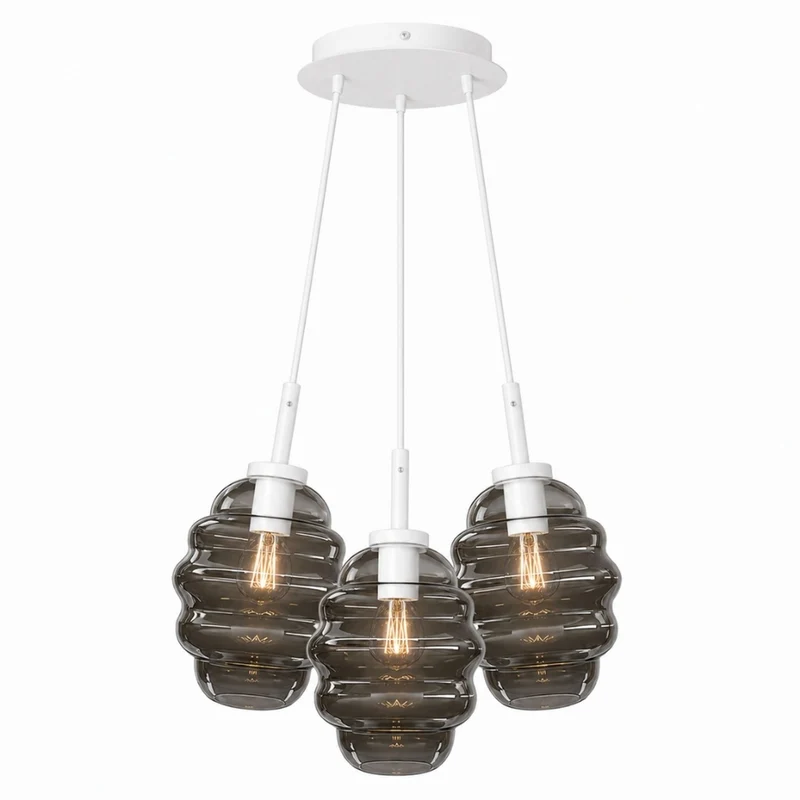 s.luce Echos Cluster Glas-Pendelleuchte 3-flammig 3x25cm