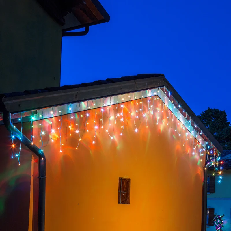 Crazy RGB LED-Lichterkette Eisregen, 180 LEDs, 6m, IP44
