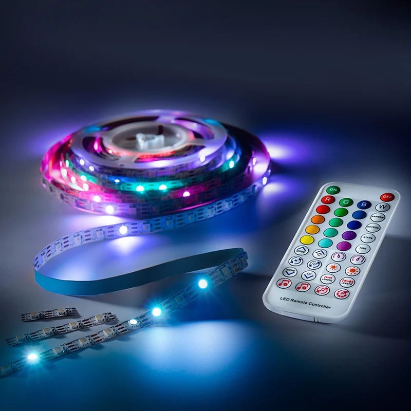 iFlex300 ECO LED-Streifen Set, RGBW, 300 LEDs, 5m, 5V, R2R, IR-Fernbedienung, Musiksensor
