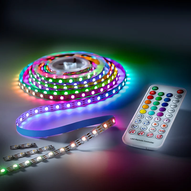 iFlex300 ECO LED-Streifen Set, RGBW, 300 LEDs, 5m, 5V, R2R, IR-Fernbedienung, Musiksensor